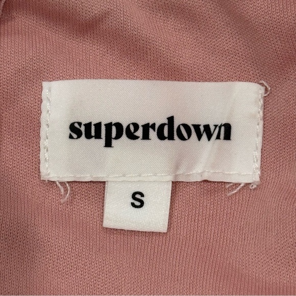 Superdown Laurie Wrap Mini Dress Ruched Long Sleeve Bodycon Pink Sparkle Small - Picture 7 of 10